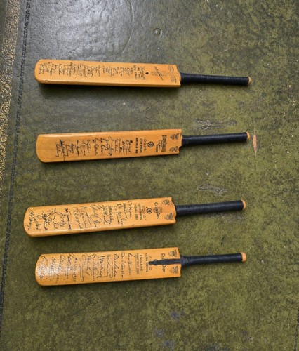Signed miniture cricket bats - miniture,