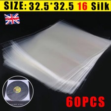 60x 450g 16 SILK 12" Clear Plastic Vinyl Record Outer Sleeves Slimline LP Covers