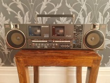 1980'S VINTAGE SHARP RARE QT90 TWIN CASSETTE GHETTO BLASTER BOOMBOX WITH TAPES