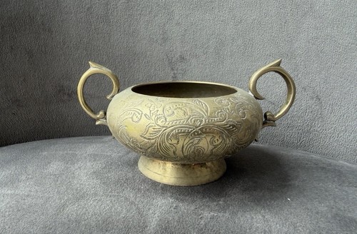Vintage etched brass - vintage, sugar