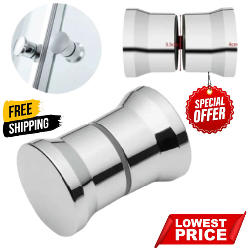 Chrome shower door - shower, handle