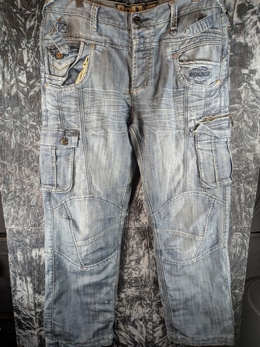 Police light blue cargo denim - police,