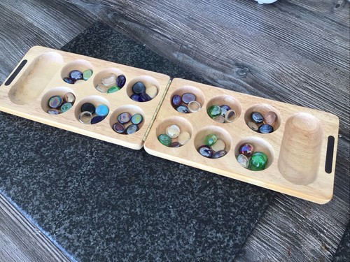 Mancala game wooden and - wooden,
