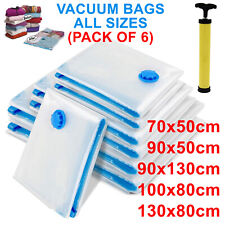 6 x STRONG VACUUM STORAGE SPACE SAVING BAGS VAC BAG SPACE SAVER VACCUM VACUM BAG