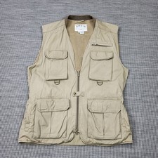 Orvis Fishing Vest Gilet Jacket Mens Medium Beige Pockets Utility Vintage