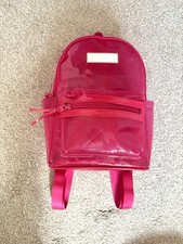 Cute Hollister Small Mini Hot Pink Transparent Clear backpack Hologram Logo