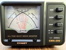 Comet CMX-200 SWR Power Meter Band 1.8 - 200 MHz MAX 3KW HF 50 Ohm black