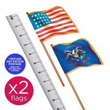 2 X FLAGS US Civil War Union Duo Set (Quality) 1:32 Scale Britains Style ACW