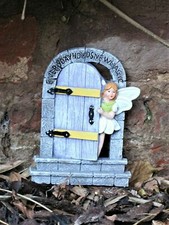 Grey Fairy Enchanted Door Elf Pixie Steps Wooden Stone Magical Garden Outdoor