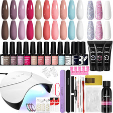 36W UV Gel Nail Polish Starter Kit with Soak Off Shellac & Lamp