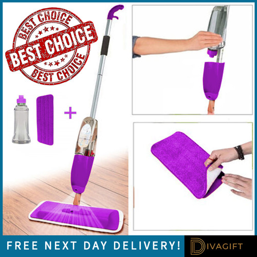 Purple spray mop - purple, microfibre