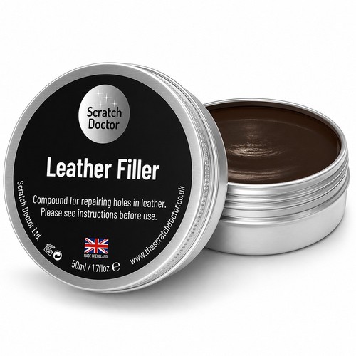 Leather repair filler - repair, dark