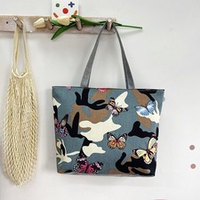 Beach Handbag Summer Shoulder Canvas Holiday Large Tote Bag Leaf Print Pattern