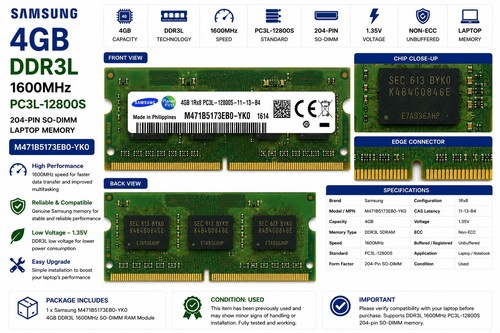 Samsung 4gb ddr3l 1600mhz - 4gb,