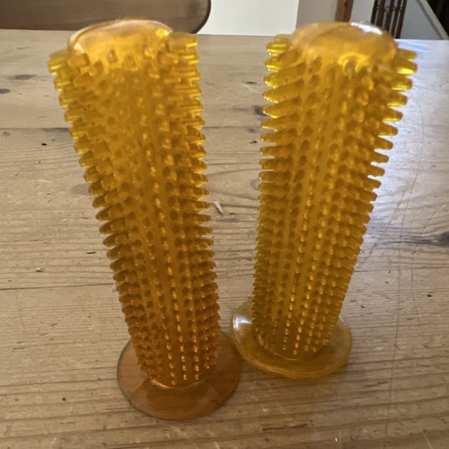 Vintage yellow bicycle grips - yellow,