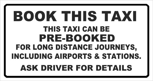 Book this taxi - vinyl, sticker