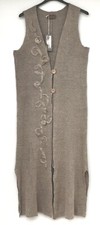 ZUZA BART BEAUTIFUL BEIGE KNIT LINEN EMBROIDERED WAISTCOAT/JACKET Size M-L