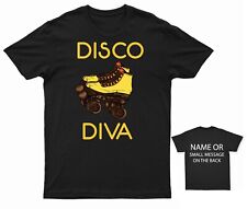 Disco Diva roller disco 80's skating Gold Neon style Women Womens T-Shirt