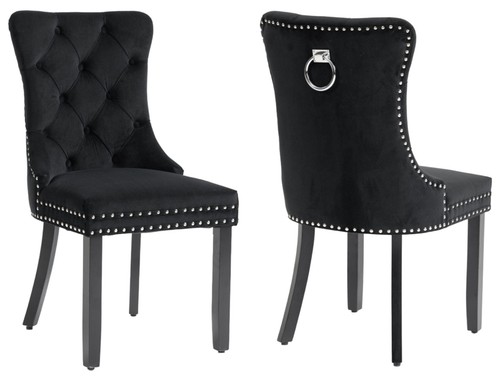 Black velvet dining - velvet, chairs
