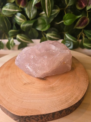 Rose quartz rough tealight - rose,