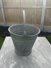 Vintage Galvanised Bucket Riveted Handle Garden Planter Gardenalia Plant Pot