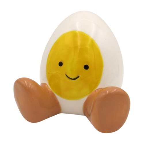 Ceramic sitting smiley egg - sitting,