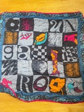 EMMANUEL UNGARO Italian Designer Square Scarf 100%Pure Silk Chiffon Hand Rolled