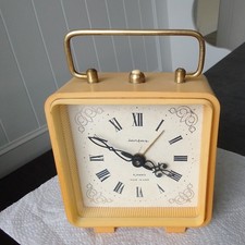 Vintage USSR Made Jantar  4 Jewels Hand Wind Alarm Clock. Working Order.