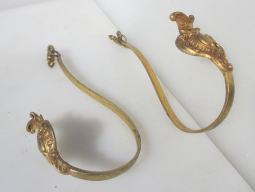 Antique brass curtain tie - curtain,