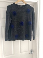 Ladies Zara Jumper Size 10 Grey Faux Fur Long Sleeves Small Warm Preowned Used