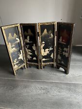 Vintage Japanese Table Screen Divider 4 Panel Oriental Art