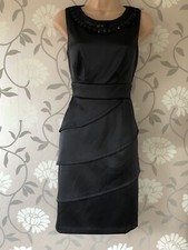connected apparel Black Dress Fitted Straight uk size 10 Evening Party Occasion