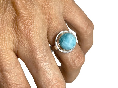 Natural larimar ring 925 - natural,