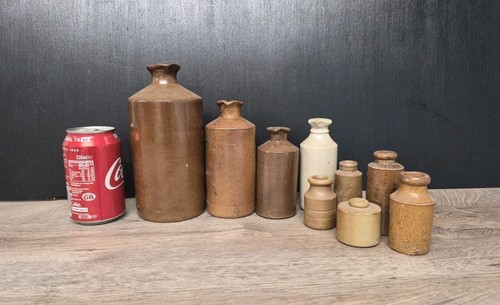Antique stoneware ink bottles - antique,