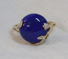 9ct gold lapis lazuli ring - gold,