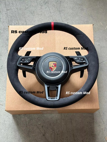 Black leather porsche - black, steering
