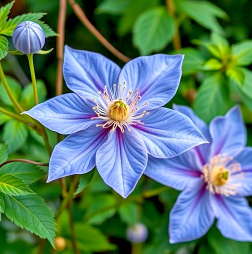 Blue downy clematis - downy,