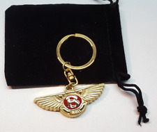 BENTLEY 24ct GOLD PLATED RED KEYRING ARNAGE CONTINENTAL GT BENTAYGA MULSANNE