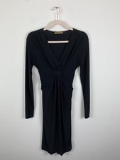 Barbara Hulanicki Dress Womens Size 10 UK Black Ruched Jersey Stretch George