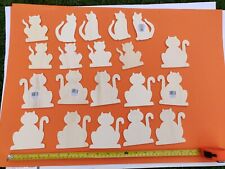 New 20x Wooden Cat Shapes For