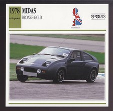 1978-1993 Midas Bronze/Gold British Sports Car Photo Spec Sheet Info ATLAS CARD
