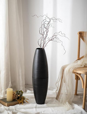 Black Tall Floor Vases: 27.5In