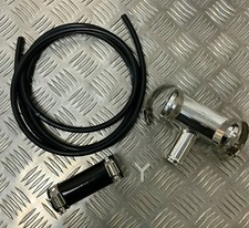 51mm 2" Dump Valve Fitting Kit Alloy T-Piece 25mm Spout BOV BLACK Silicone