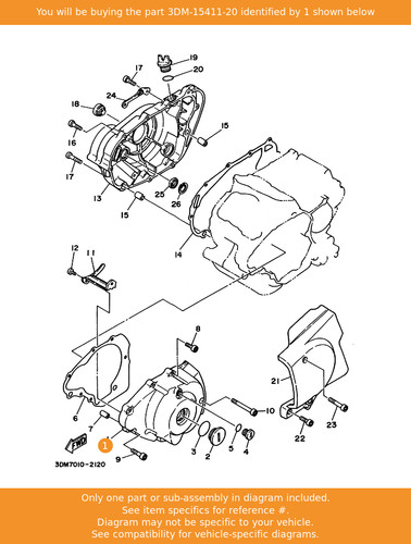 Yamaha cover crankcase - crankcase, 1