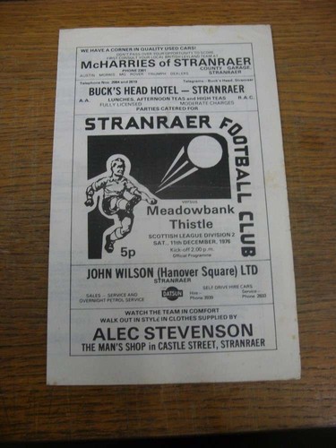 1976 stranraer v - 11/12/1976,