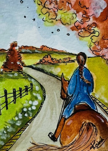Aceo original watercolor - aceo,