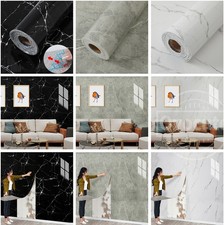 1-6 Rolls Thicked Marble Tile Wallpaper Waterproof Self-adhesive Wall Stickers