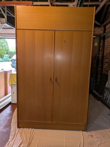 Vintage oak stag wardrobe - vintage,