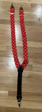 Regent Belt Co. Suspenders Red White Polka Dot Solid Brass Clips Made in England