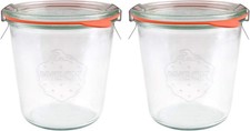 EcoBaker X2 WECK 742 580ml Wide Mouthed Storage Jars Including Glass Lids,... 